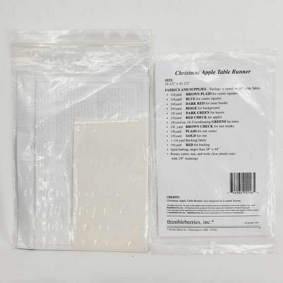 Lot of 2 Patterns Santa Samplers & Christmas Apple Table Runner Instructions - Picture 4 of 4